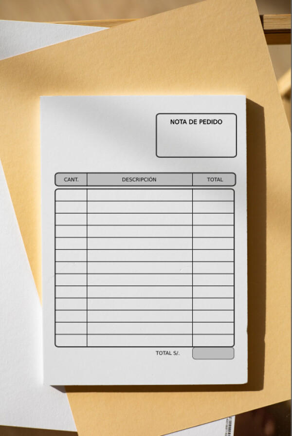 nota de pedido